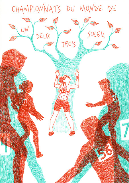 Championnats du monde de un deux trois soleil, illustration par Vlou